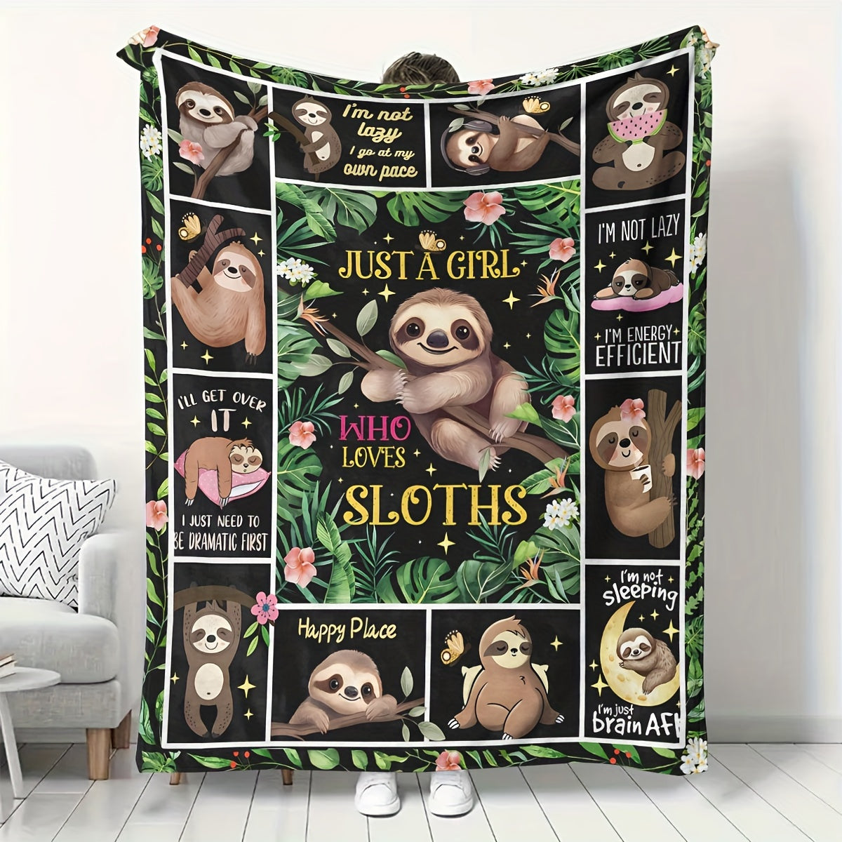 Just a Girl Who Loves Sloths Blanket