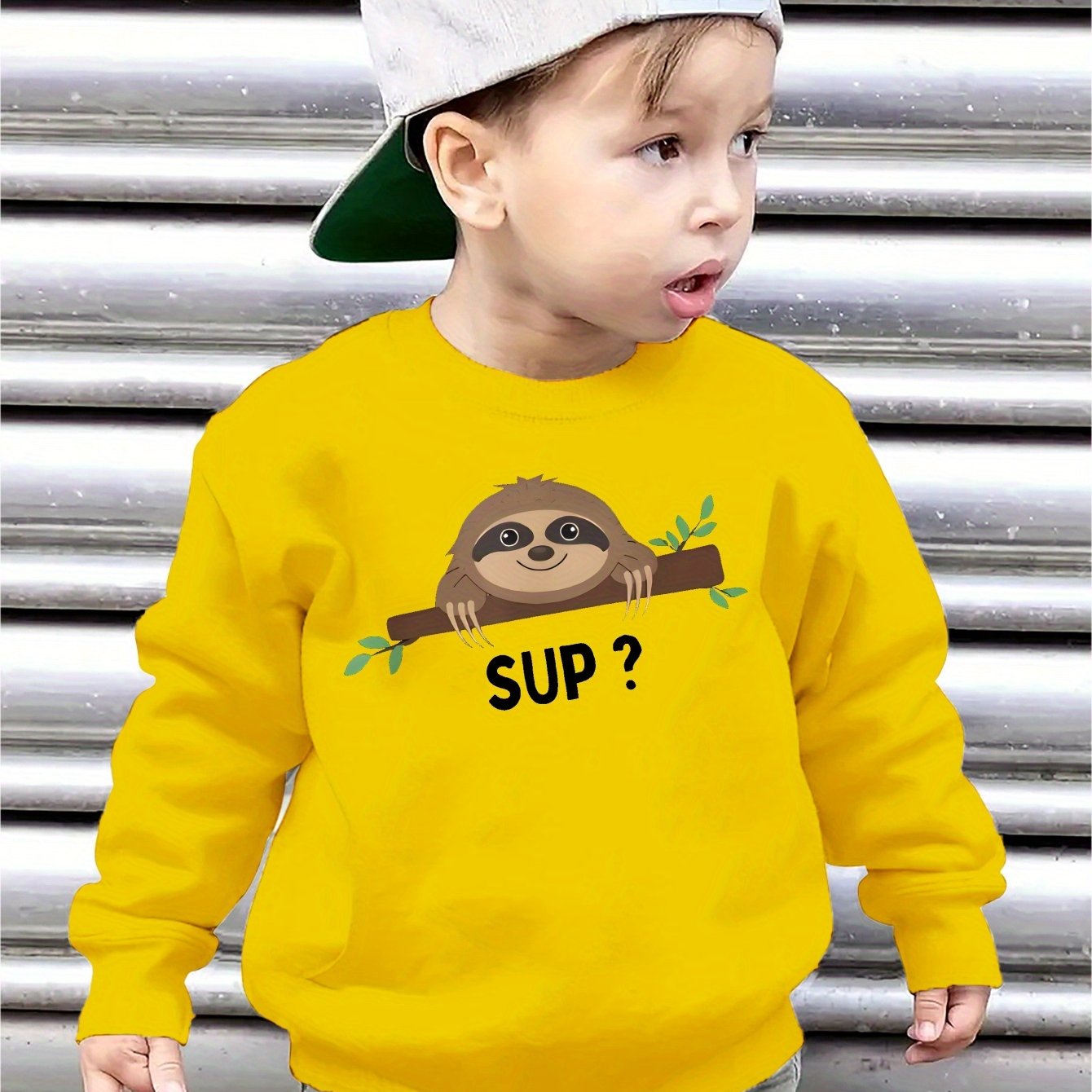 "Sup" Sloth Print Sweatshirt