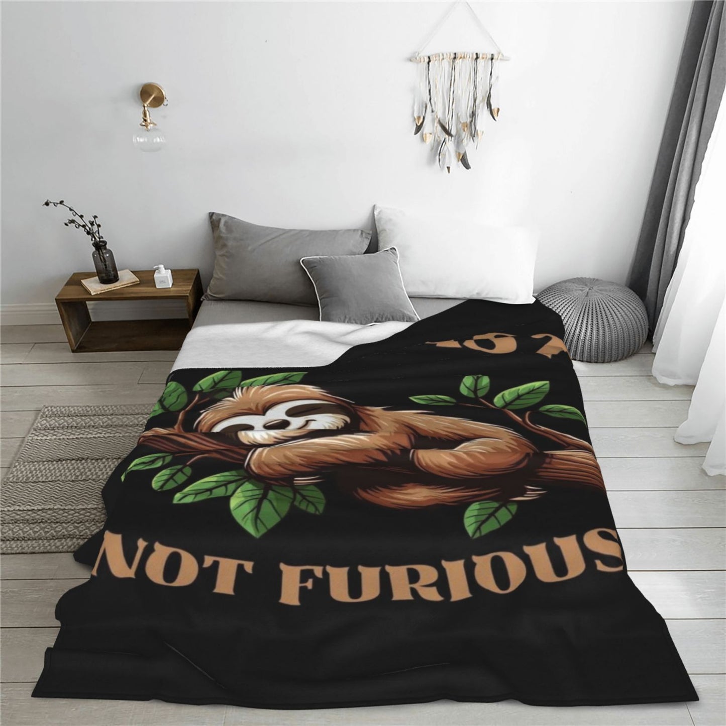 Not Fast Not Furious Sloth Blanket
