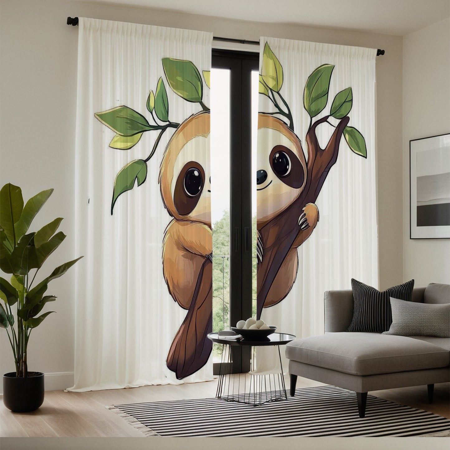 Sloth On A Branch Curtains