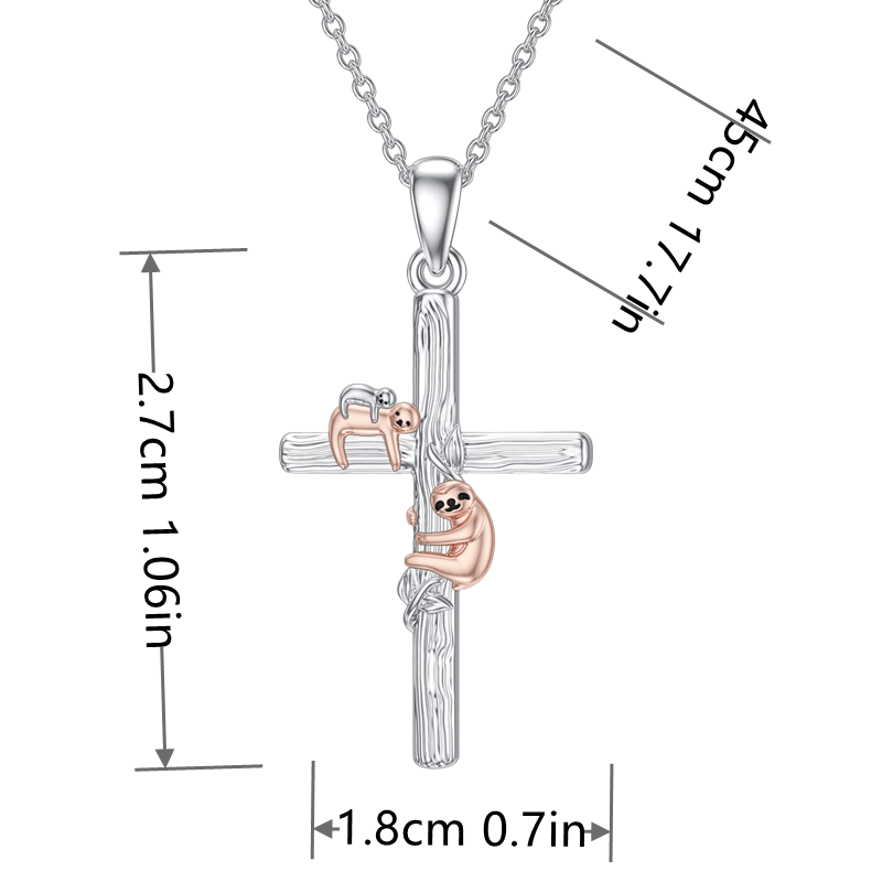 Cross Sloth Necklace