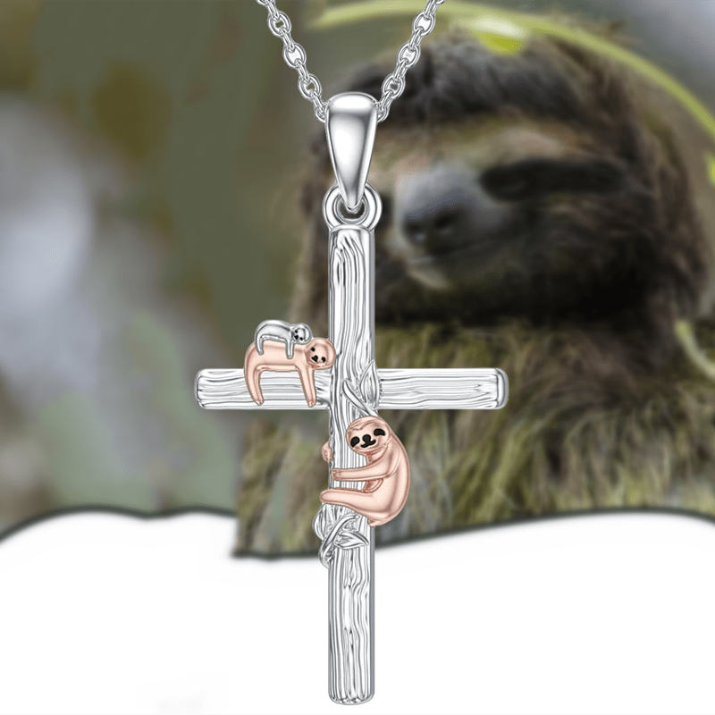 Cross Sloth Necklace