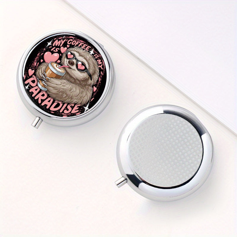 My Coffee Is My Paradise Sloth Round Box