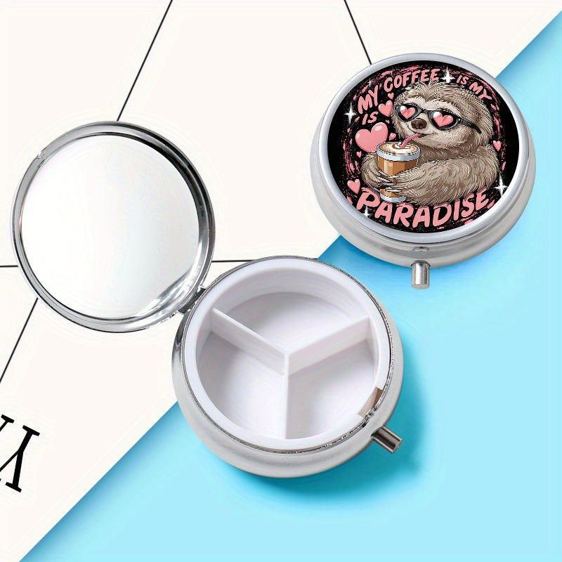 My Coffee Is My Paradise Sloth Round Box