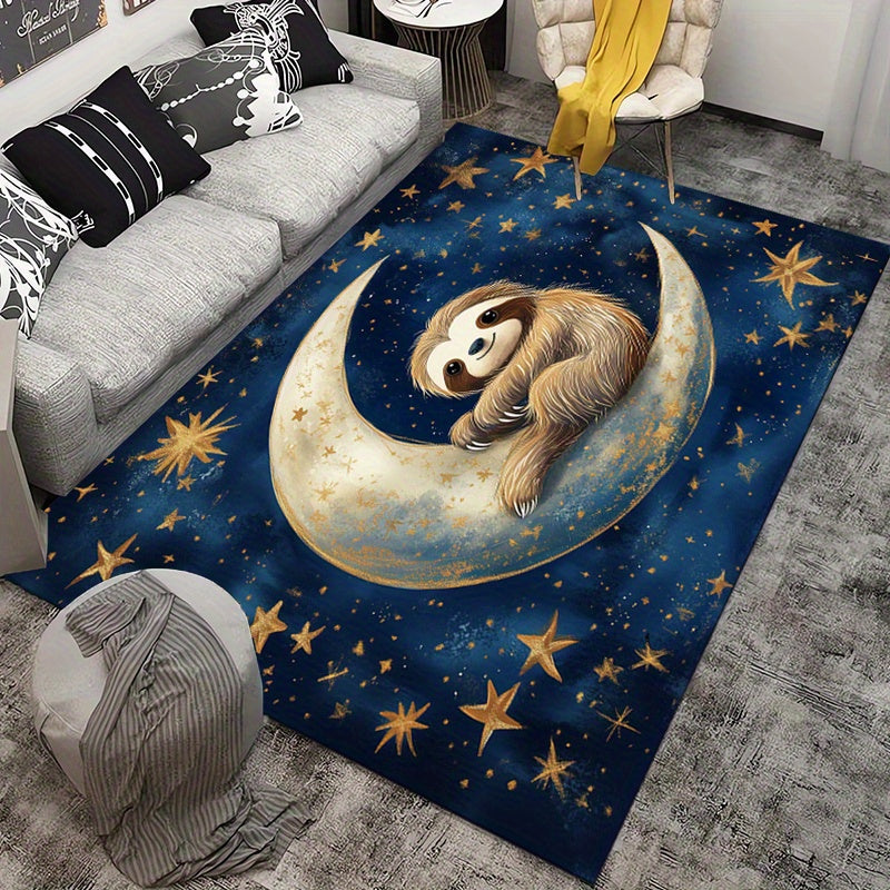 Sloth on the Moon Starry Sky Rug