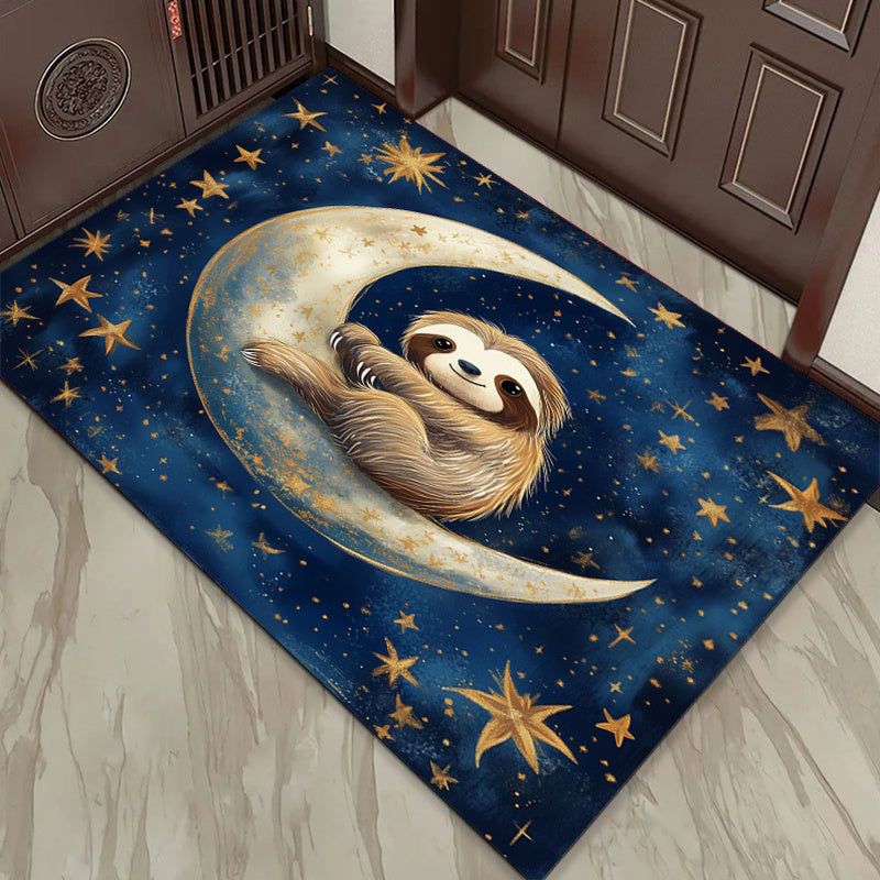 Sloth on the Moon Starry Sky Rug