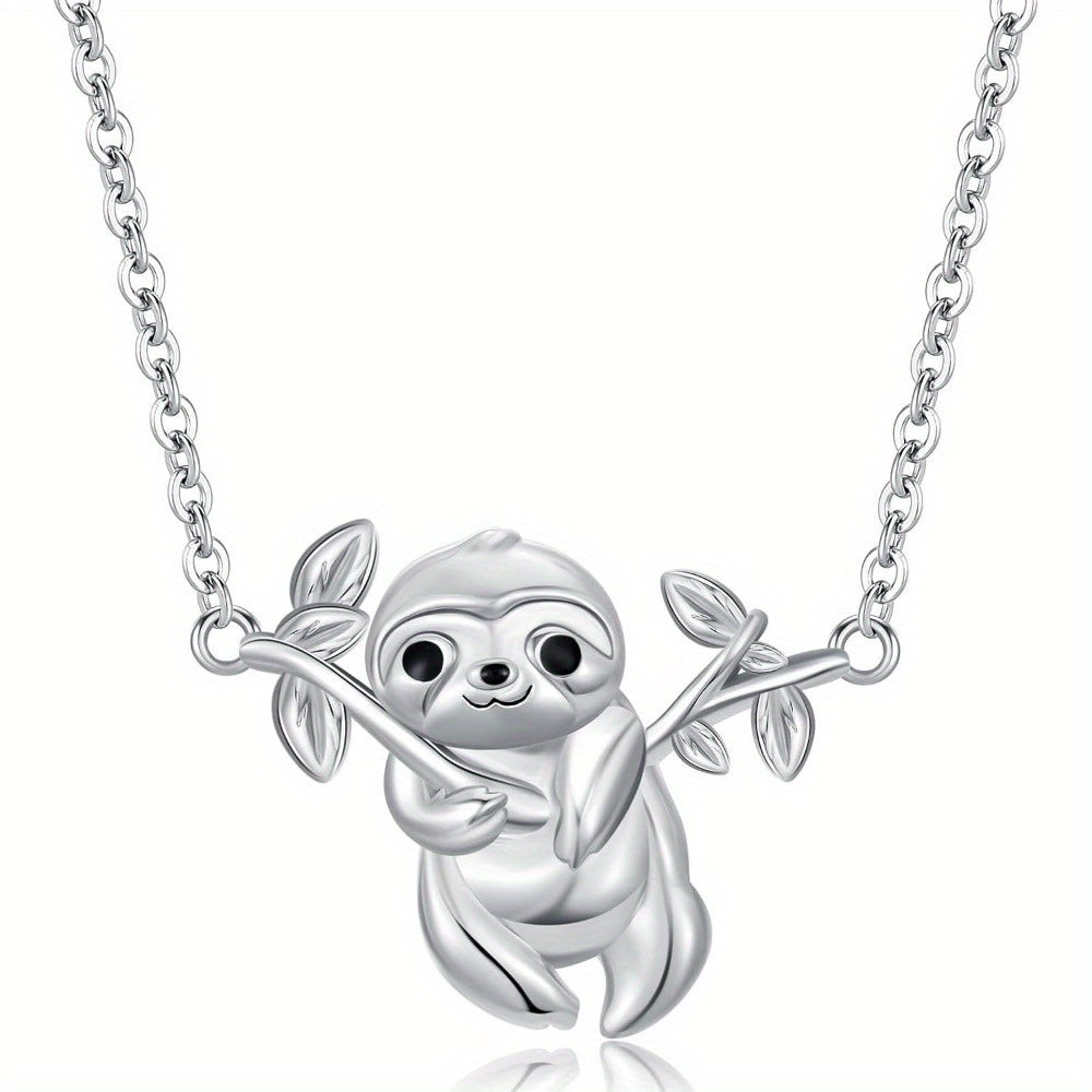 Sterling Silver Cute Sloth Necklace