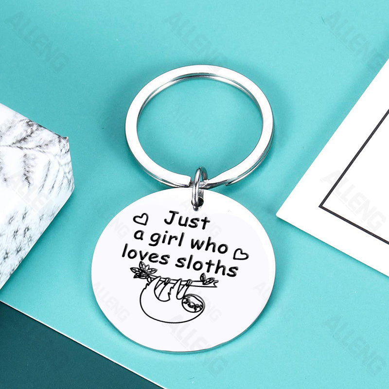 Just a Girl Who Loves Sloths Keyring