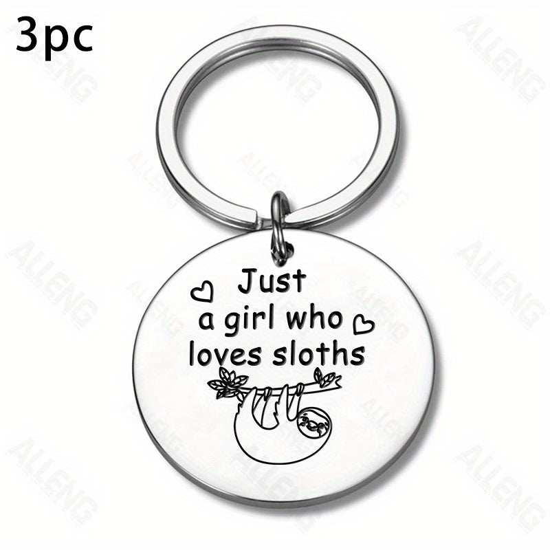 Just a Girl Who Loves Sloths Keyring