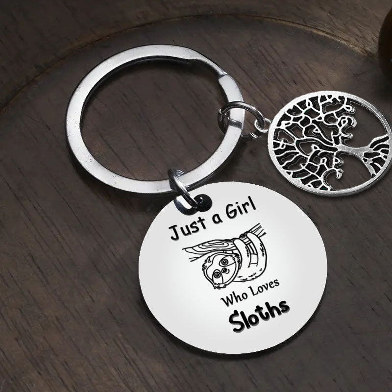 Sloth & Tree of Life Keychain