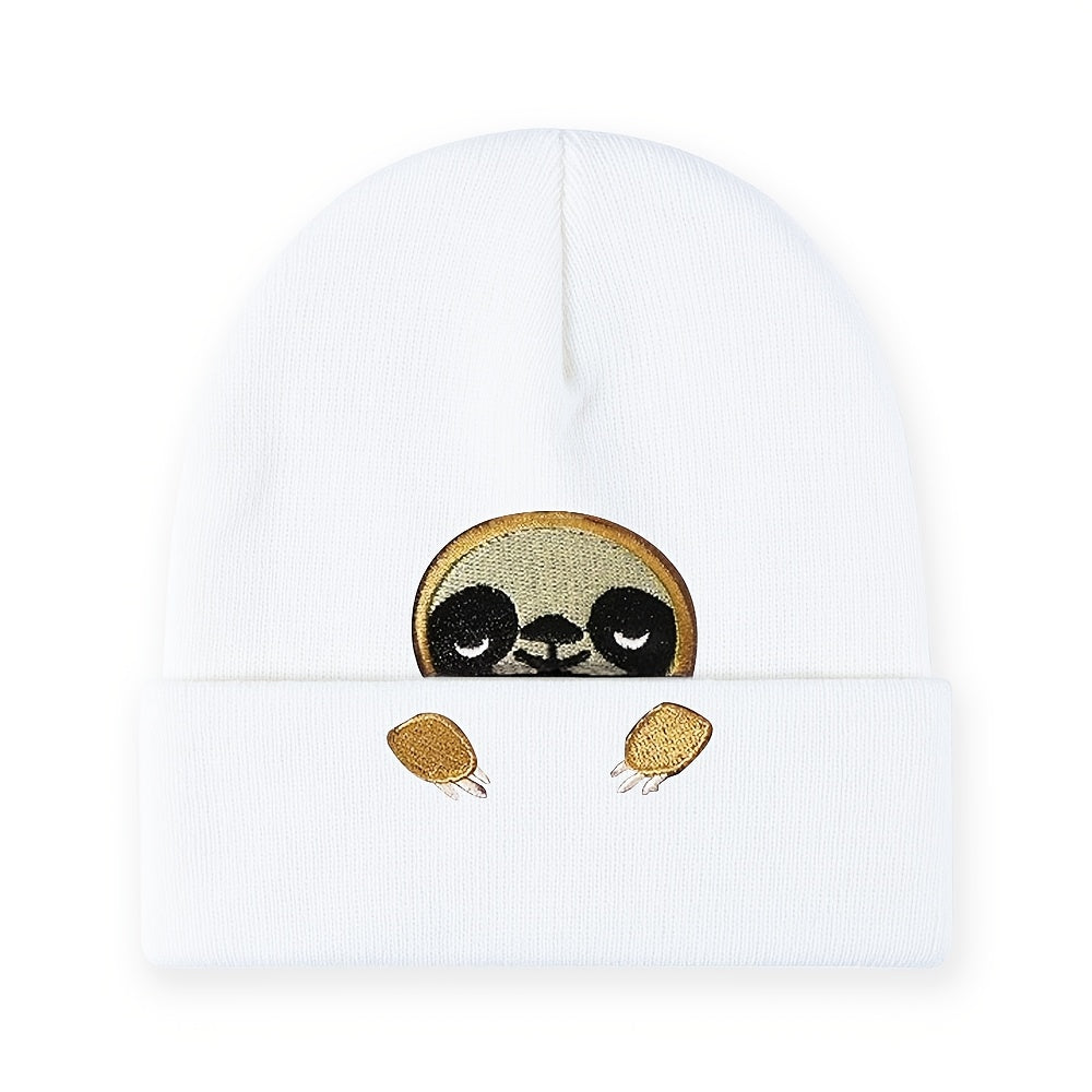 Sloth Embroidered Beanie Hat