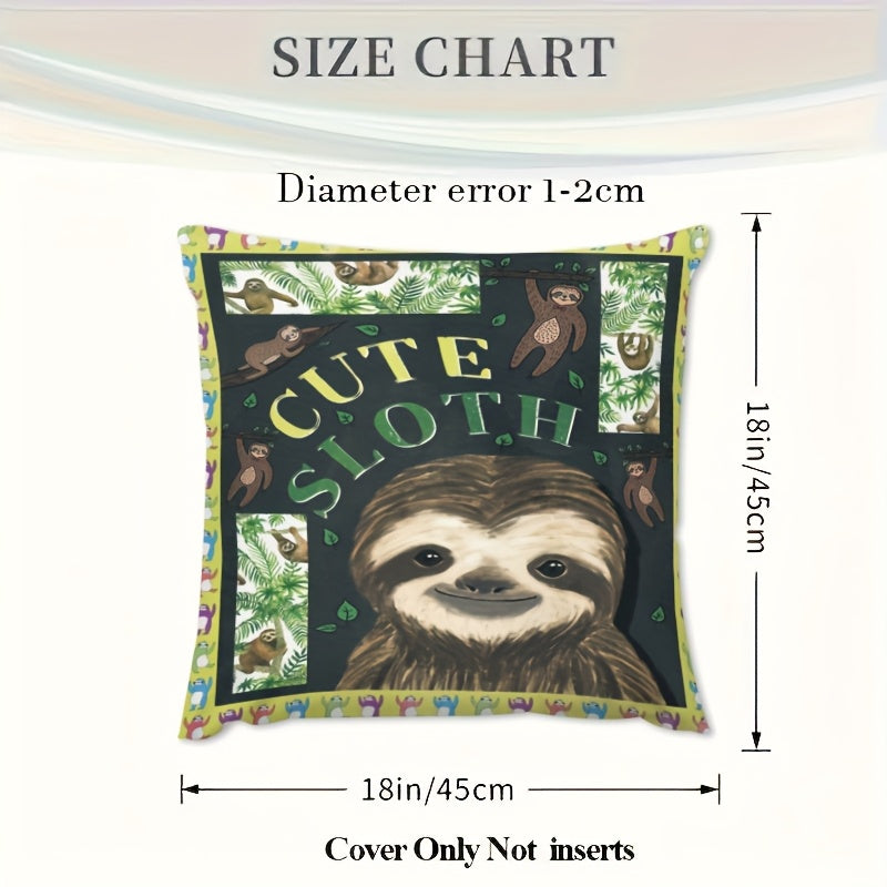 Cute Sloth Decorative Throw Pillow Cover