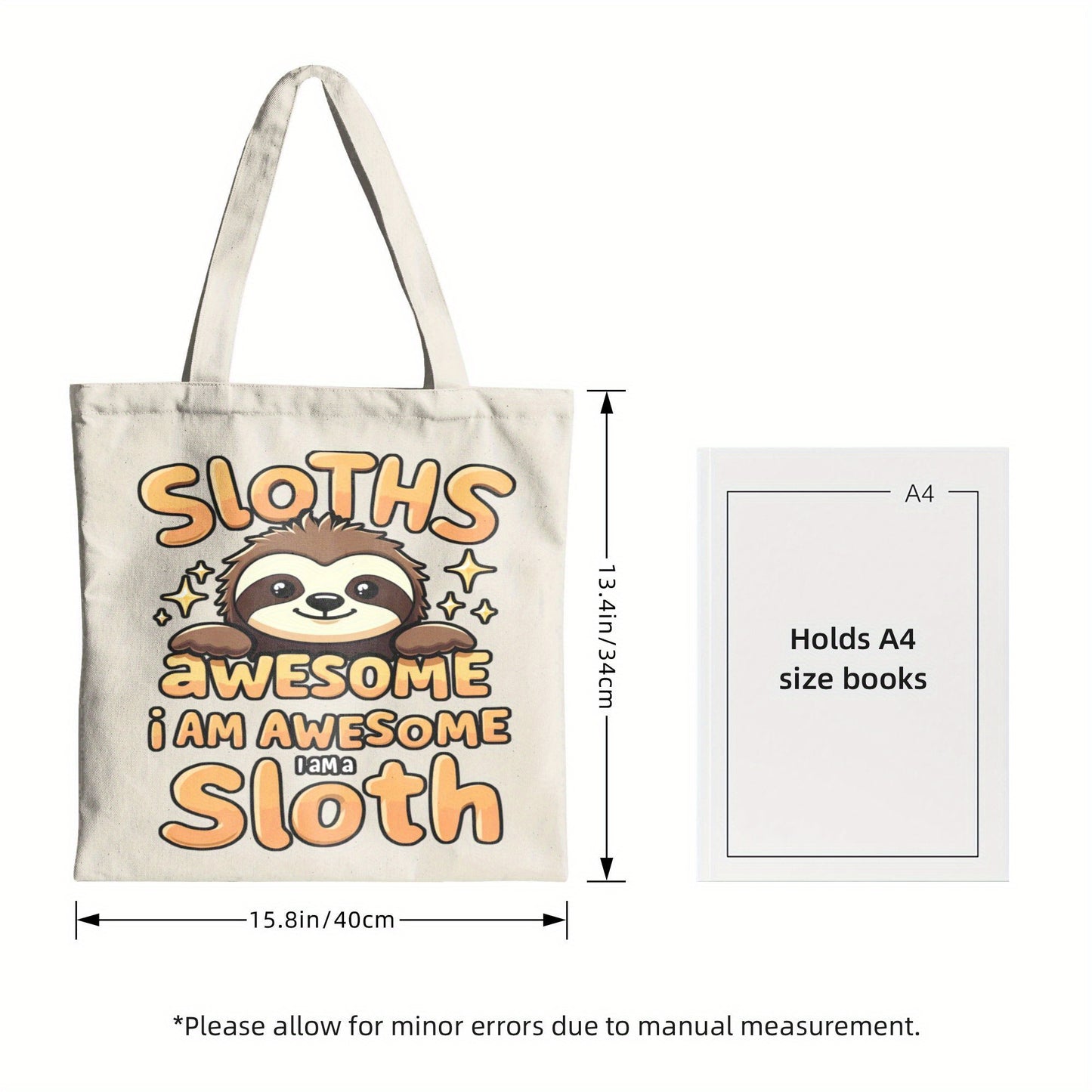 Sloths Awesome Canvas Sloth Tote Bag