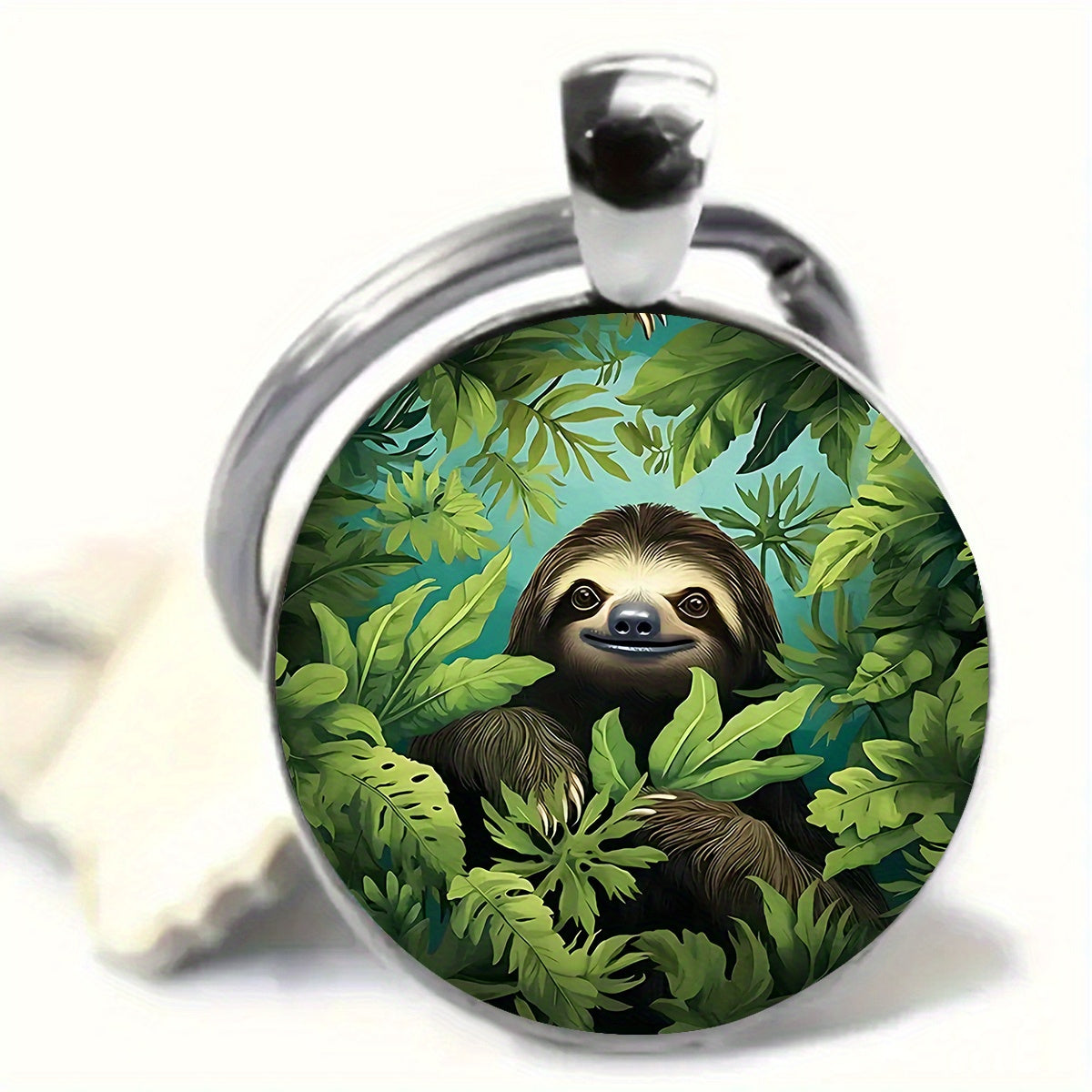 Forest Sloth Keychain