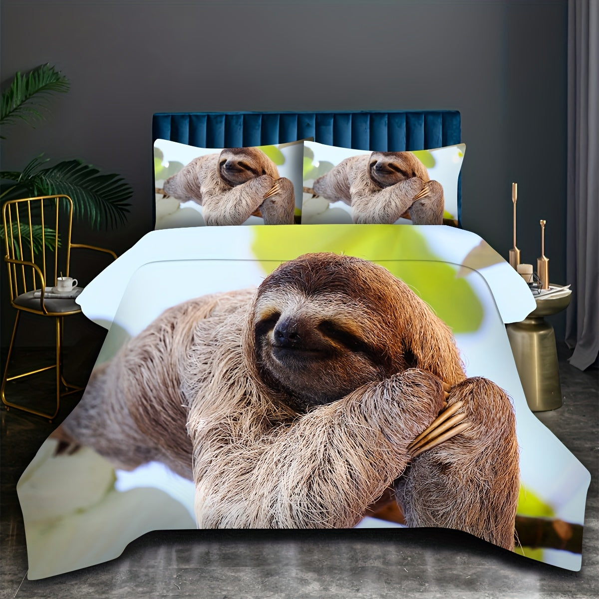 Sloth Lying on Tree Bedding Set
