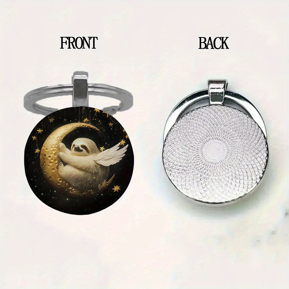 Moon & Sloth Keychain