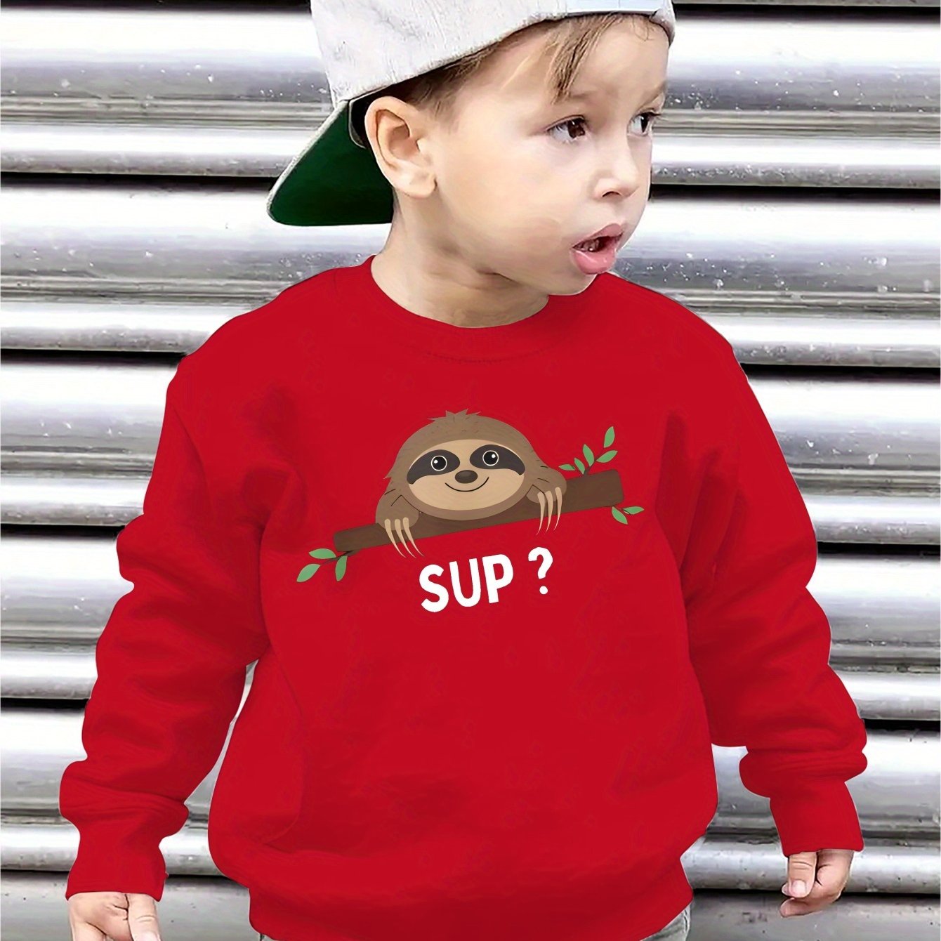 "Sup" Sloth Print Sweatshirt