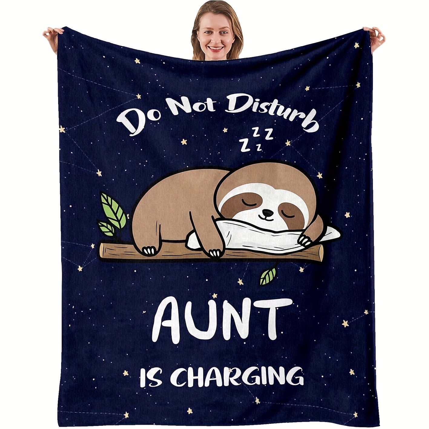 Do Not Disturb Aunt is Charging Sloth Blanket
