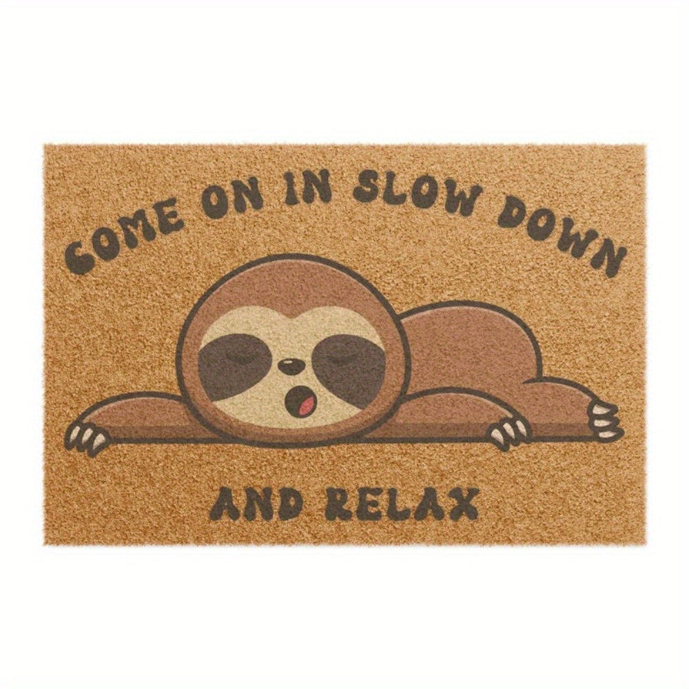 Come On Slow Down and Relax Sloth Rug