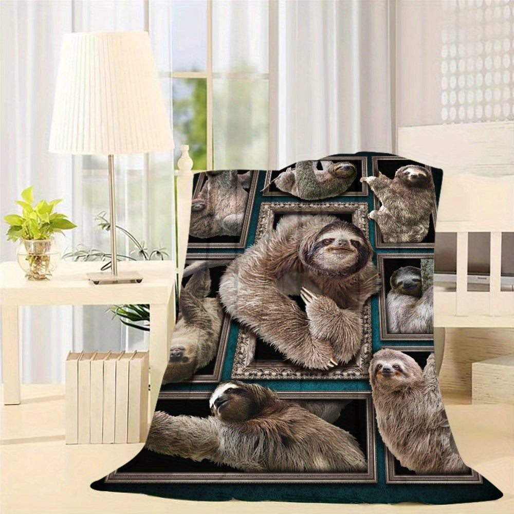 Sloth Picture Frame Fleece Blanket