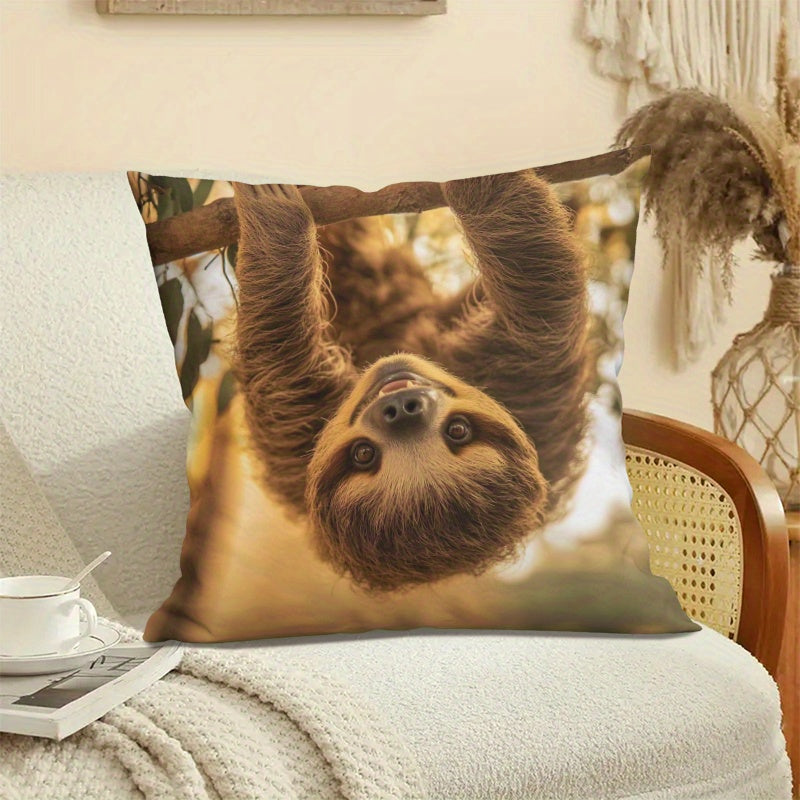 Sloth Hanging Upside Down Pillow Cover