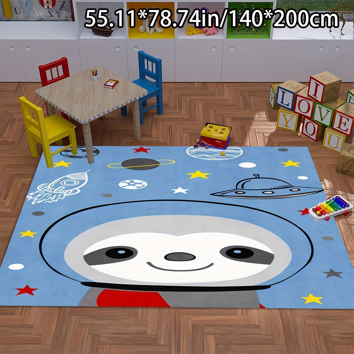 Space Theme Sloth Rug