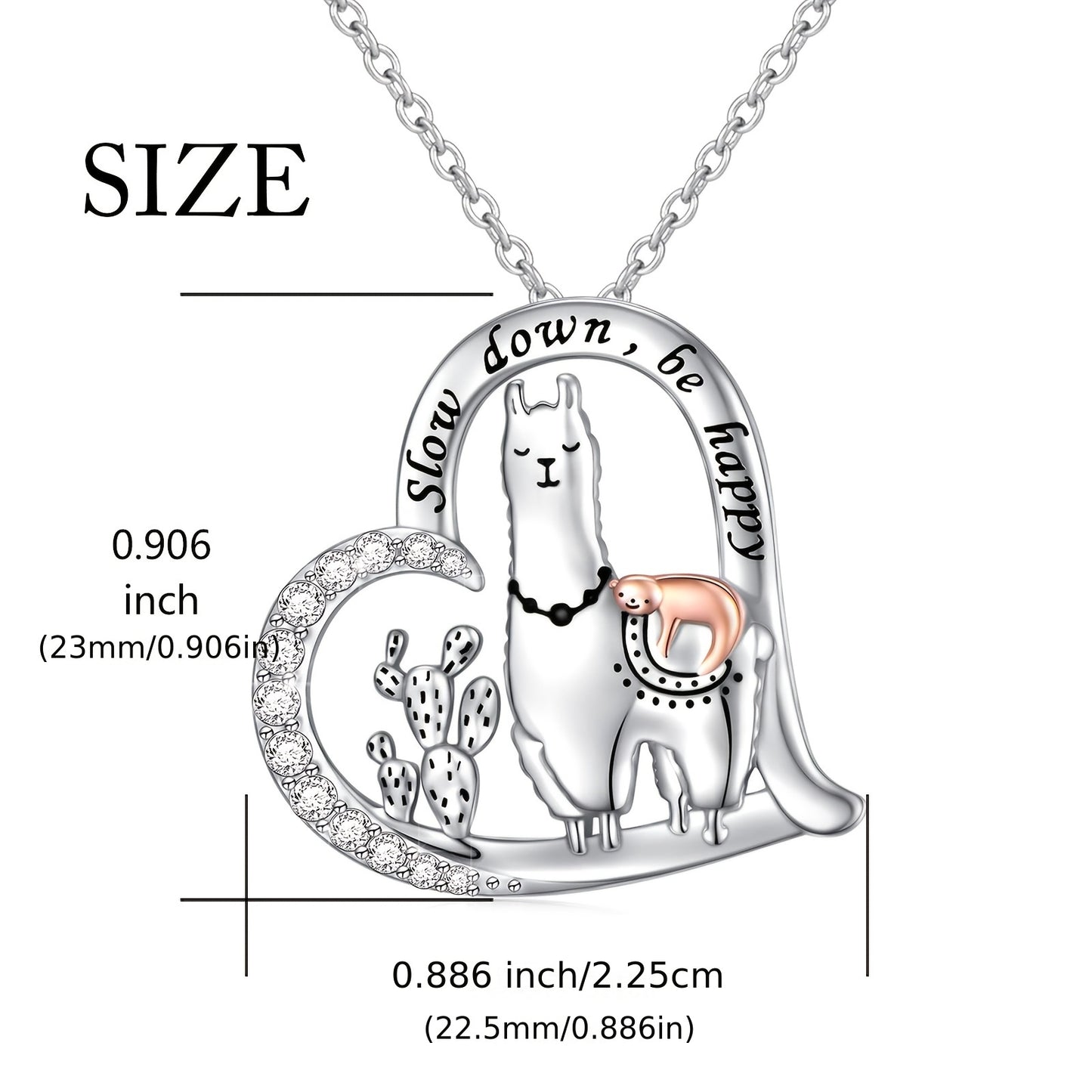 Sterling Silver Alpaca & Sloth Necklace