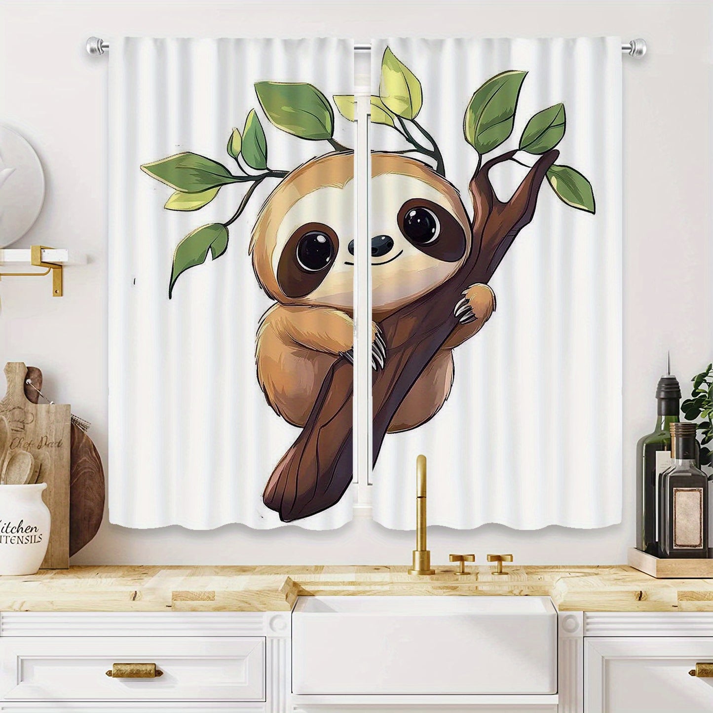 Sloth On A Branch Curtains
