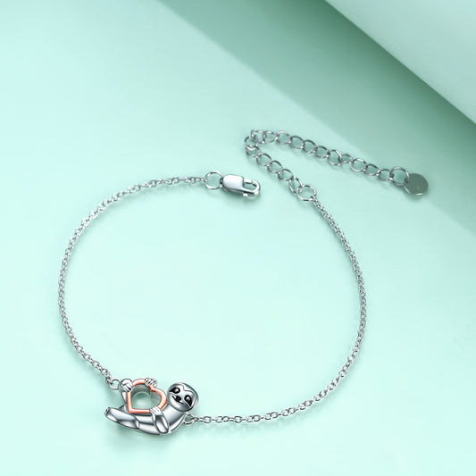 Sloth Sterling Silver Bracelet