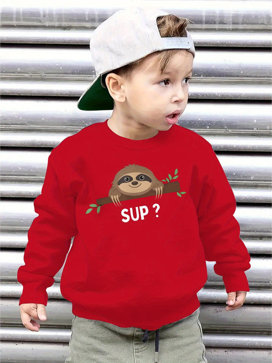 "Sup" Sloth Print Sweatshirt