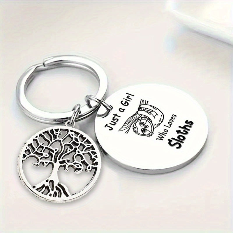 Sloth & Tree of Life Keychain