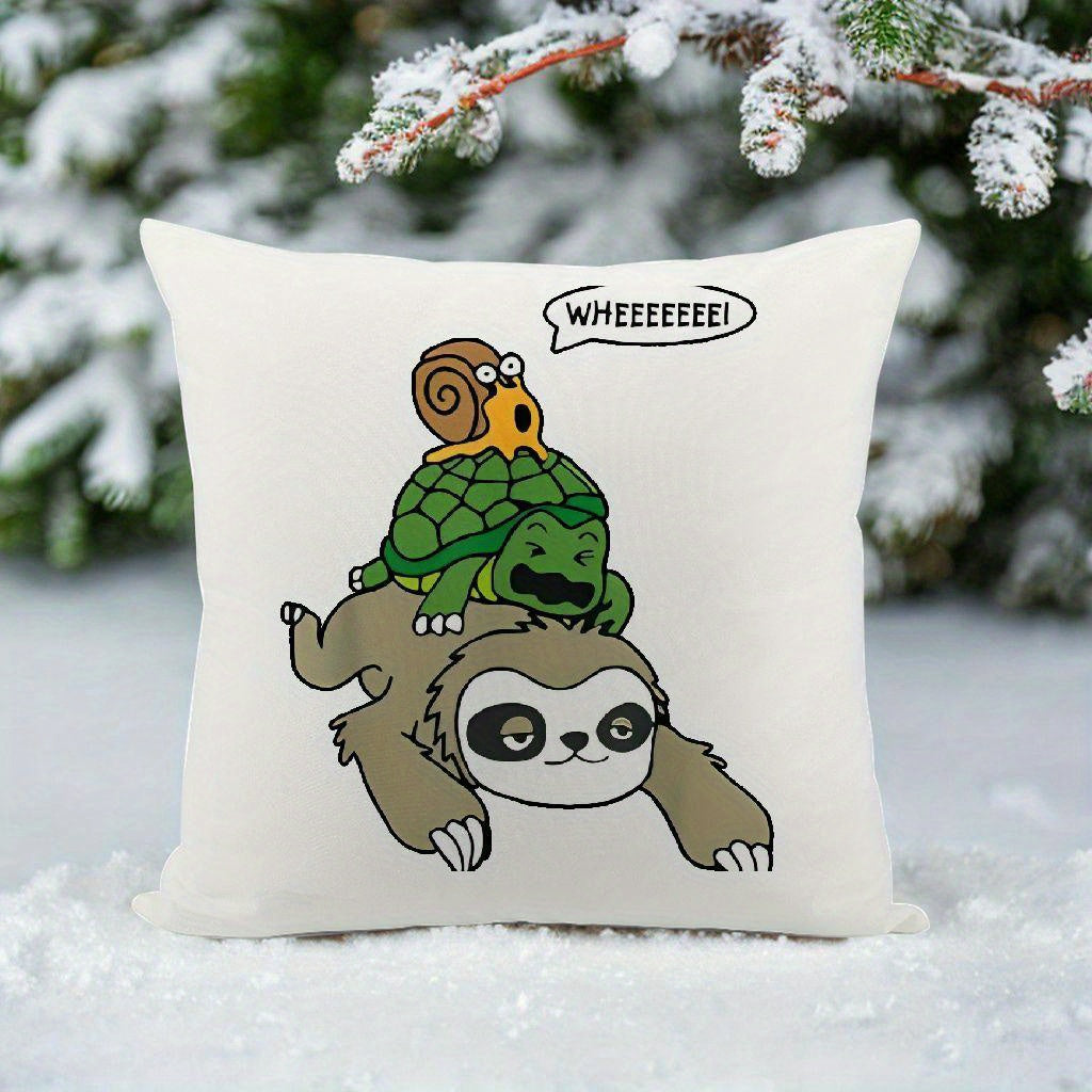 Sloth, Turtle & Snail Cushion Cover