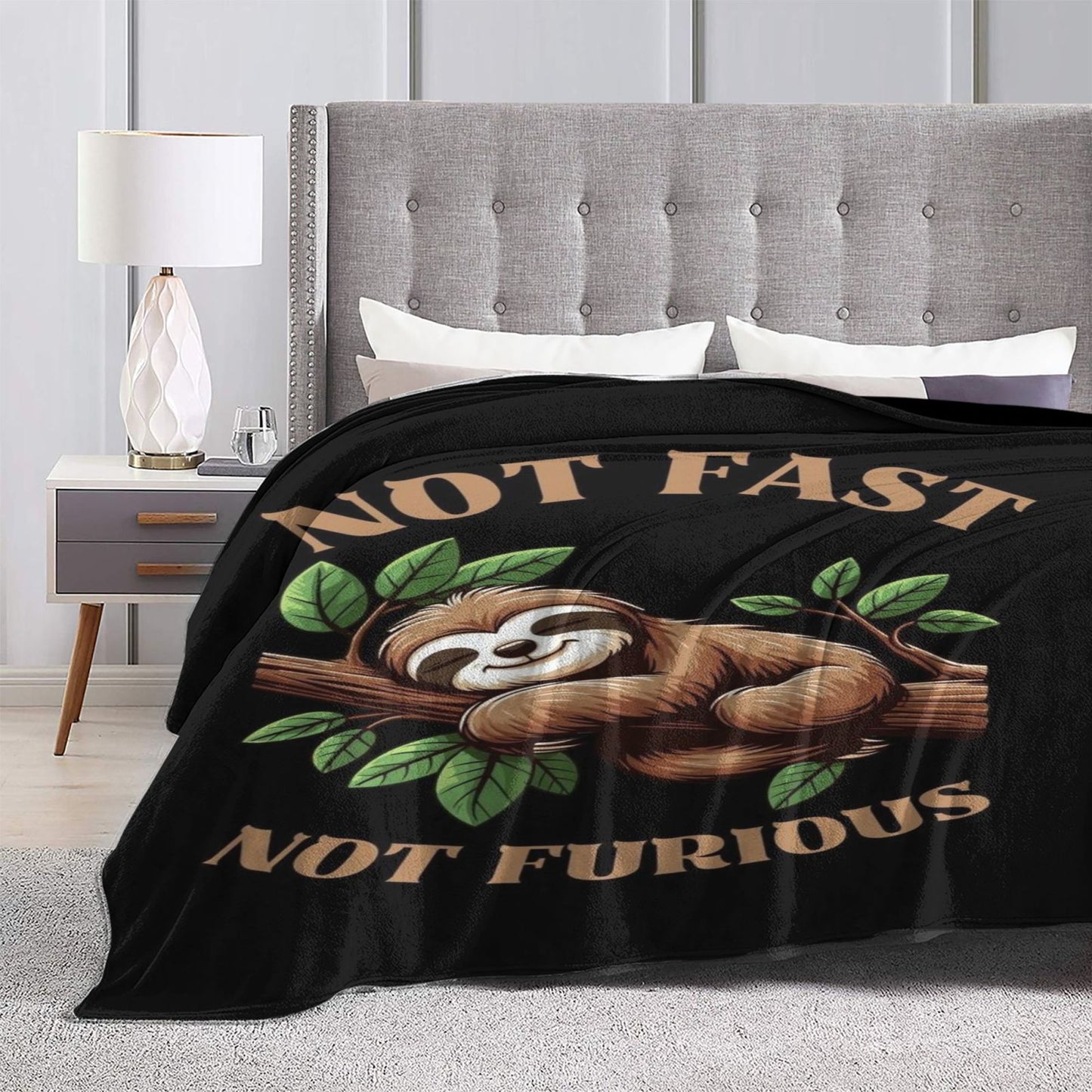 Not Fast Not Furious Sloth Blanket