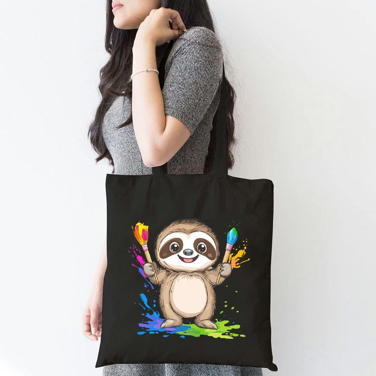 Artist Sloth Canvas Tote Bag