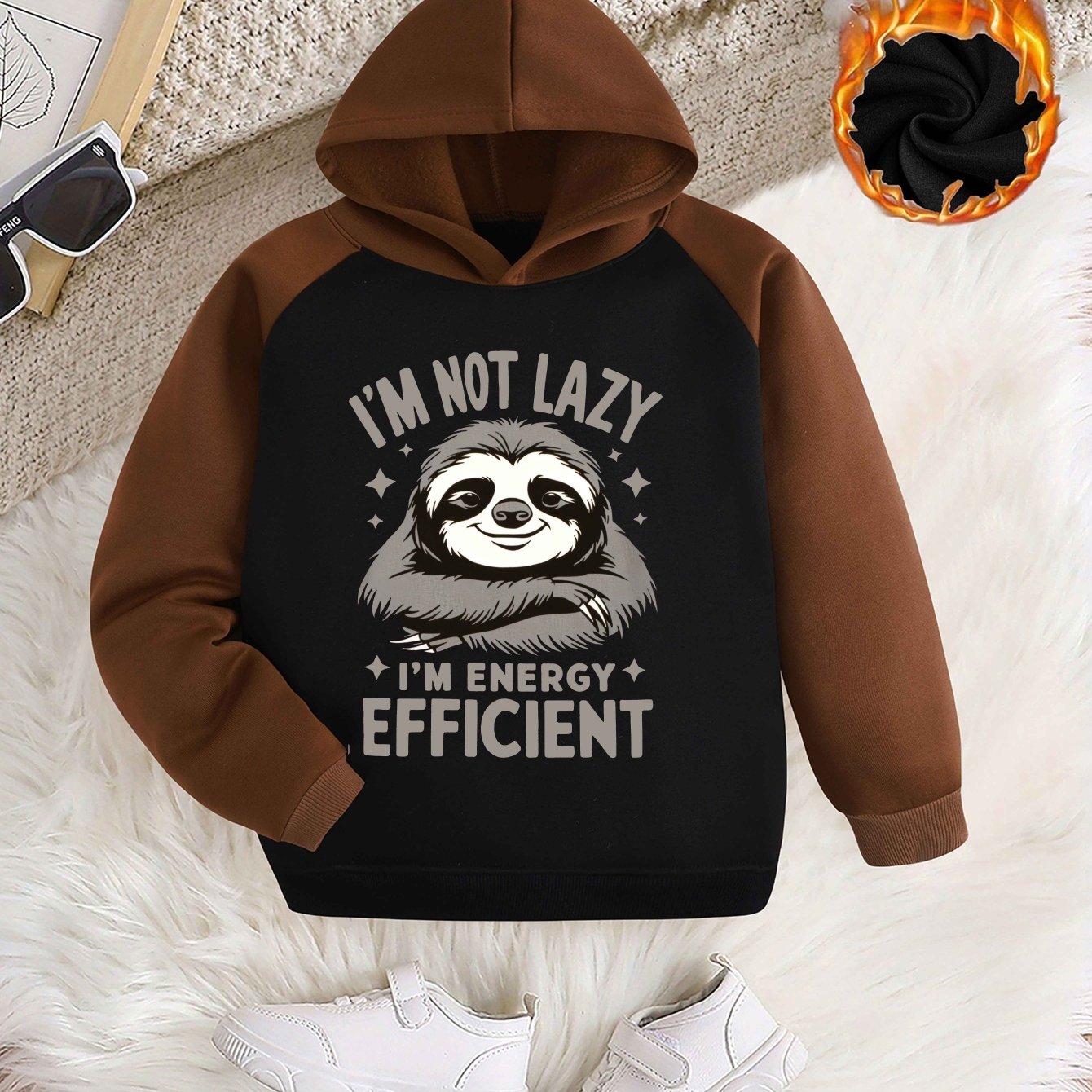 I'm Not Lazy, I'm Energy Efficient Sloth Graphic Hoodie