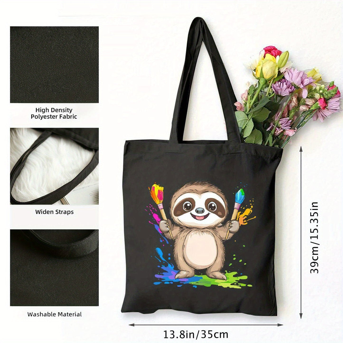 Artist Sloth Canvas Tote Bag