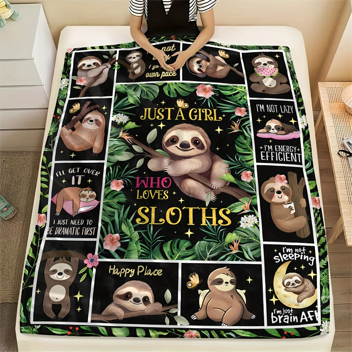 Just a Girl Who Loves Sloths Blanket