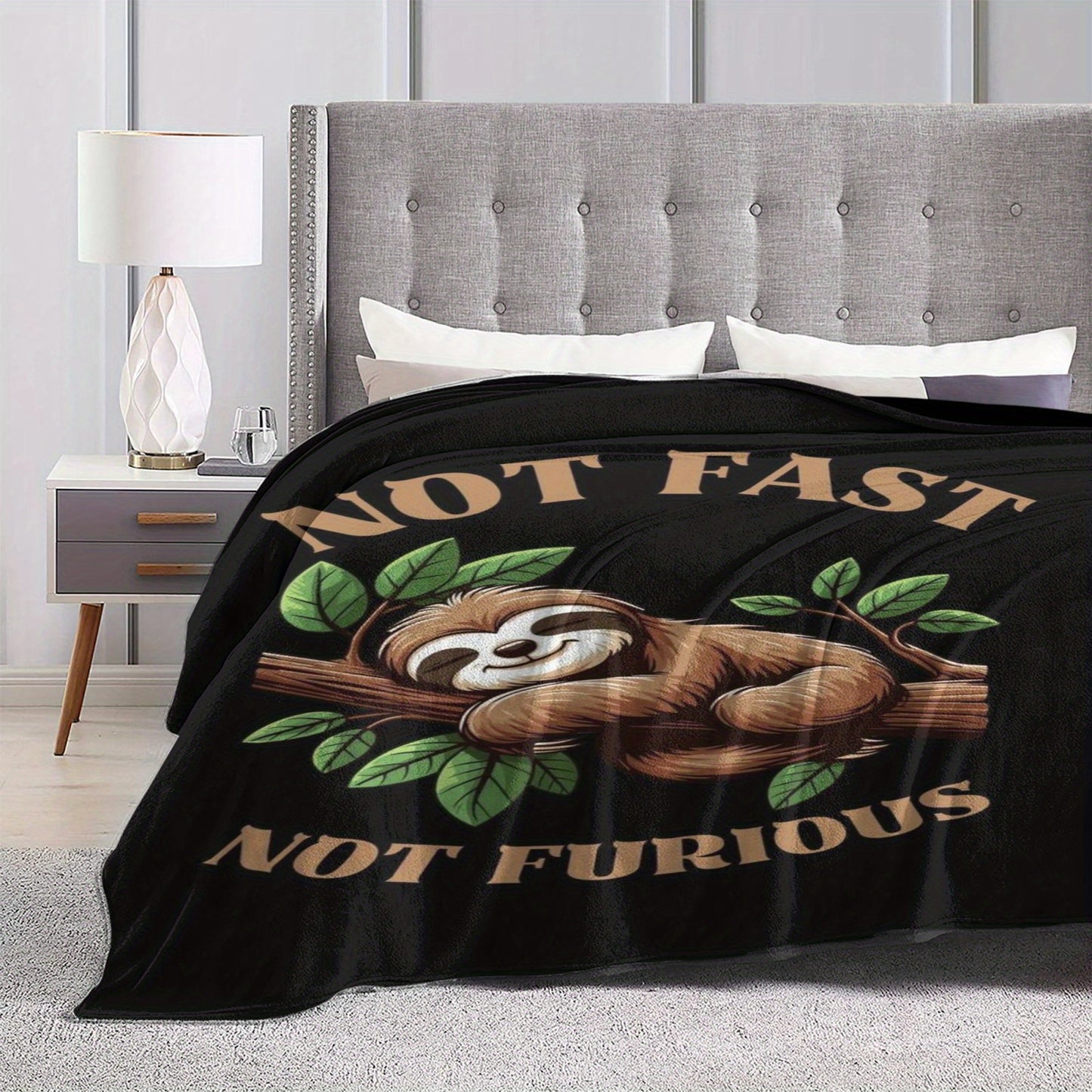 Not Fast Not Furious Sloth Blanket