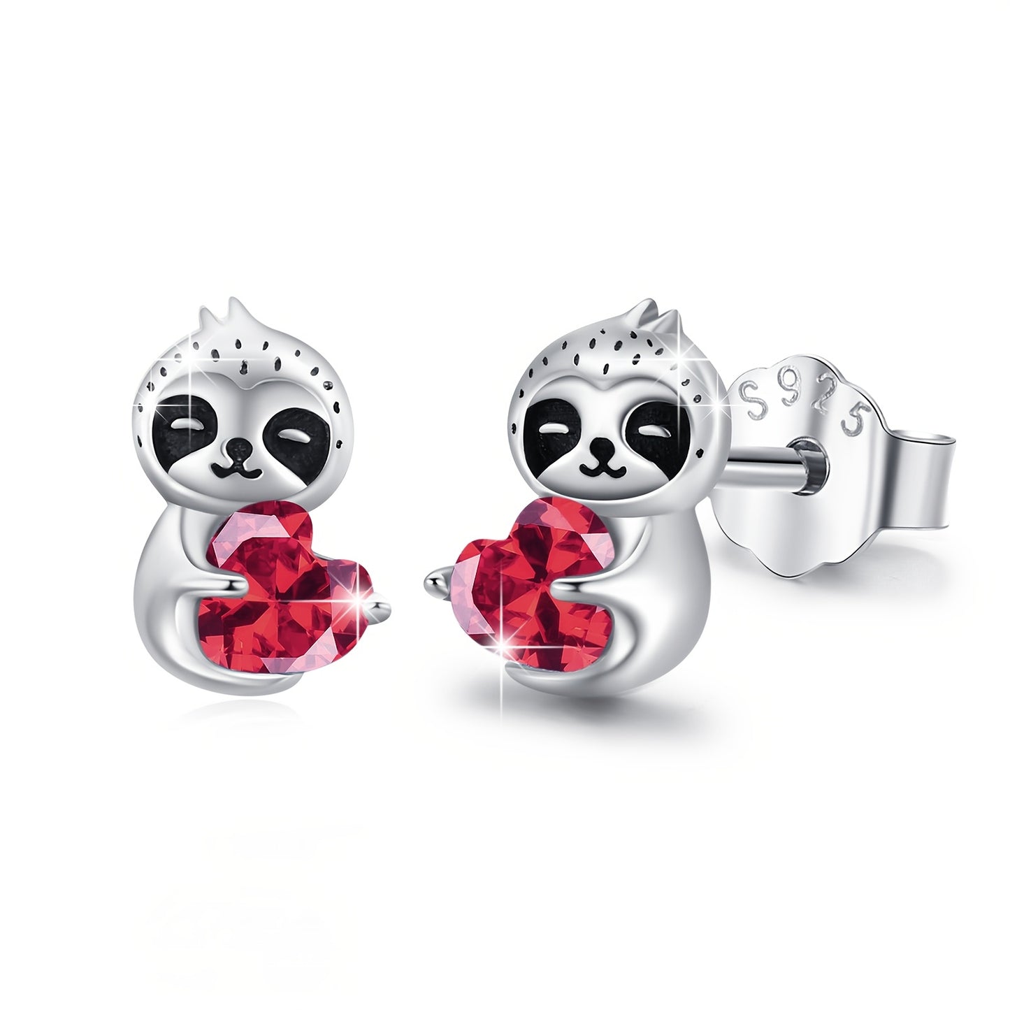 Sterling Silver Sloth Stud Earrings