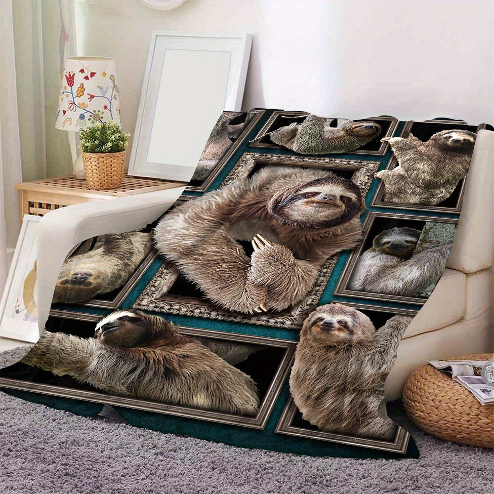 Sloth Picture Frame Fleece Blanket