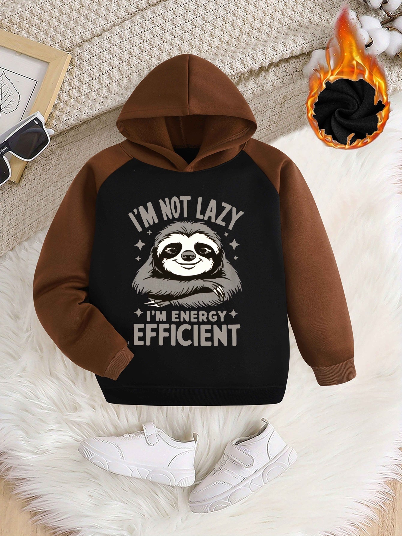 I'm Not Lazy, I'm Energy Efficient Sloth Graphic Hoodie