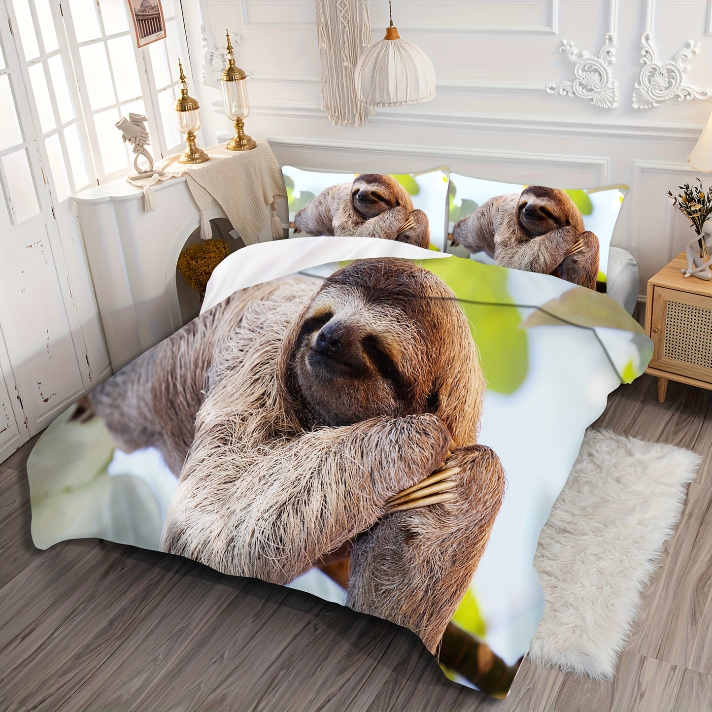 Sloth Lying on Tree Bedding Set