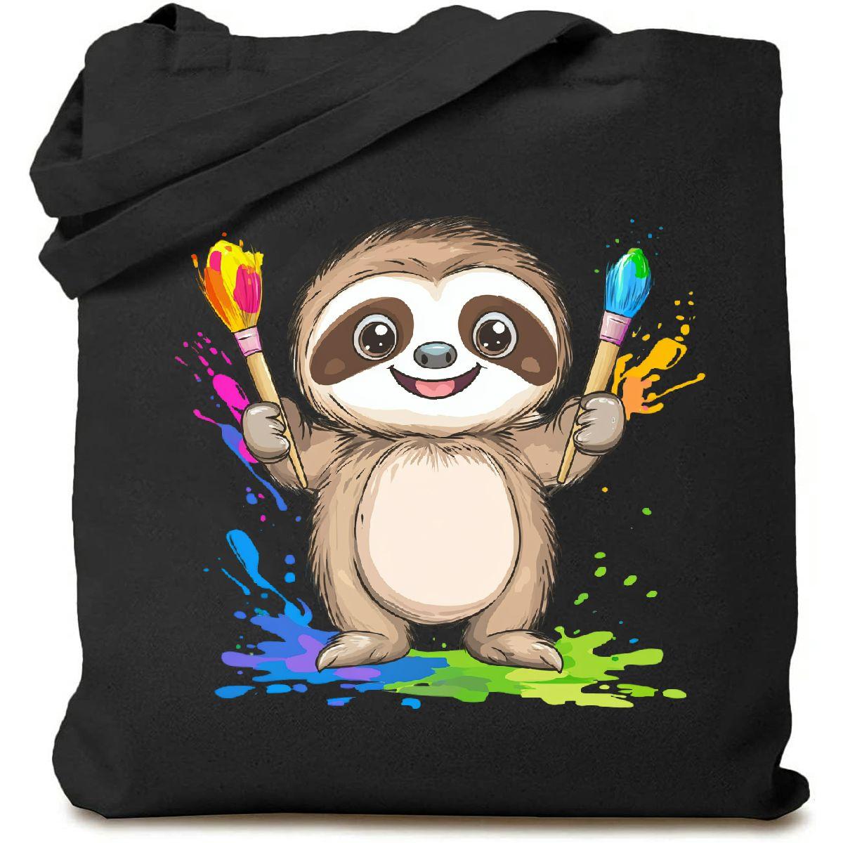 Artist Sloth Canvas Tote Bag