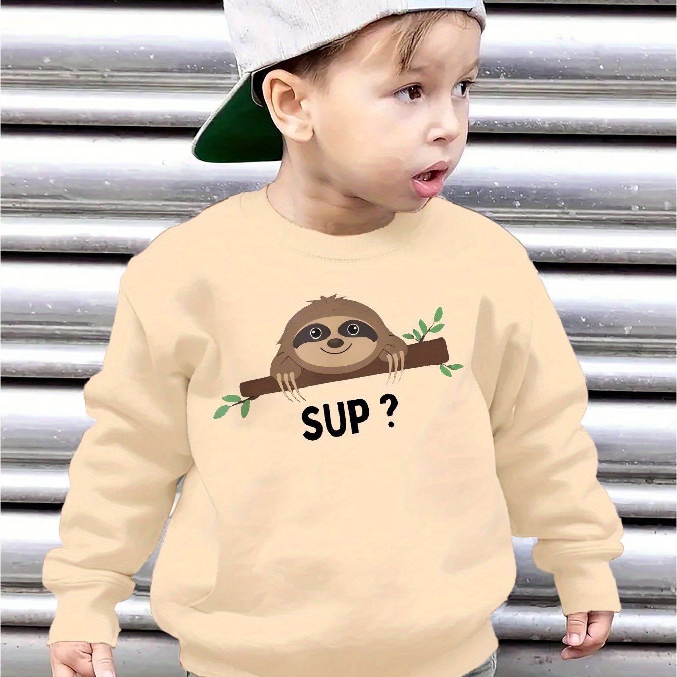"Sup" Sloth Print Sweatshirt