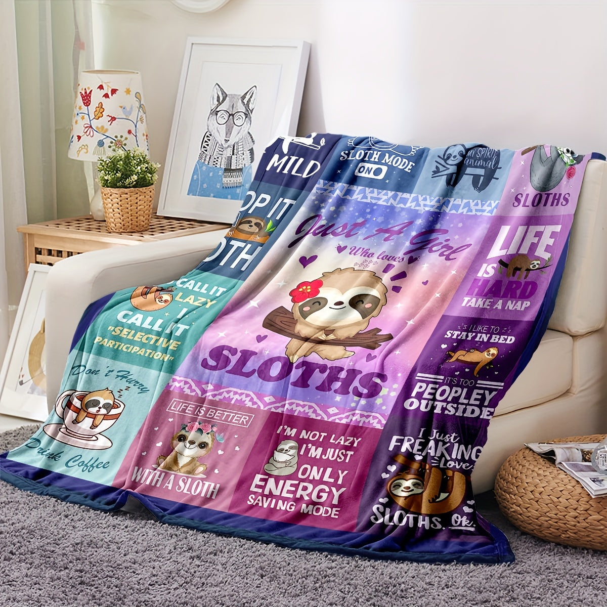 Just A Girl Who Loves Sloths Blanket