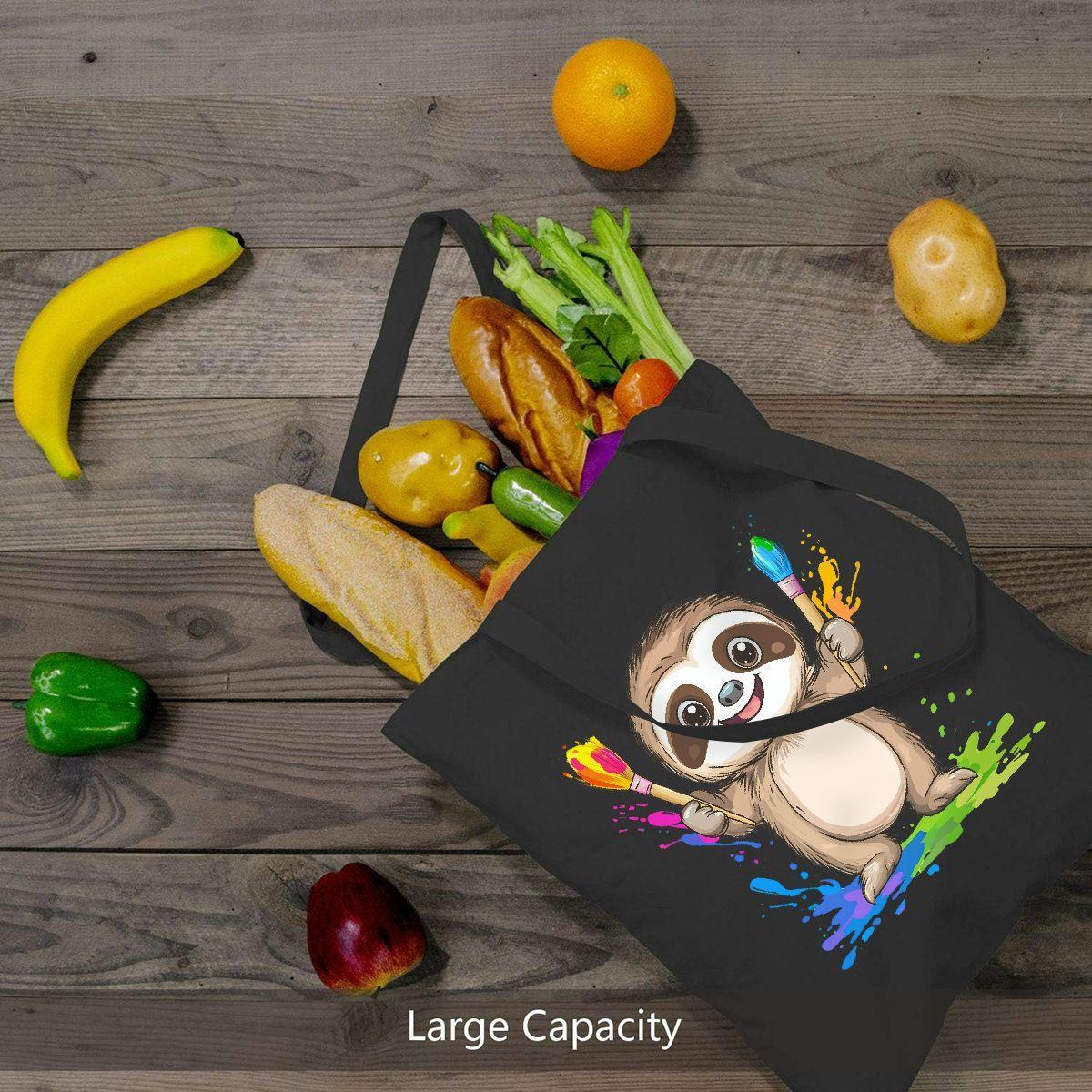 Artist Sloth Canvas Tote Bag