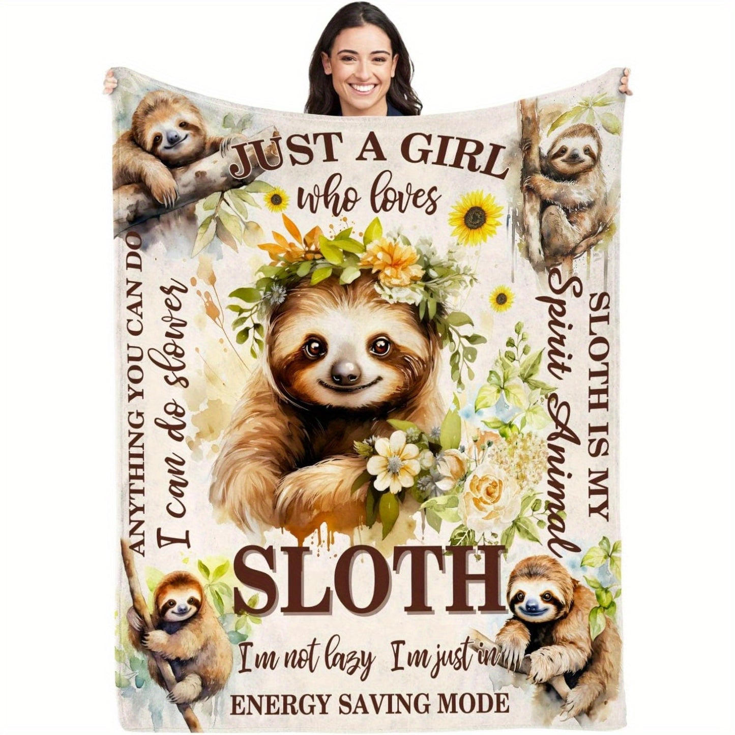Just A Girl who Loves Sloths Blanket