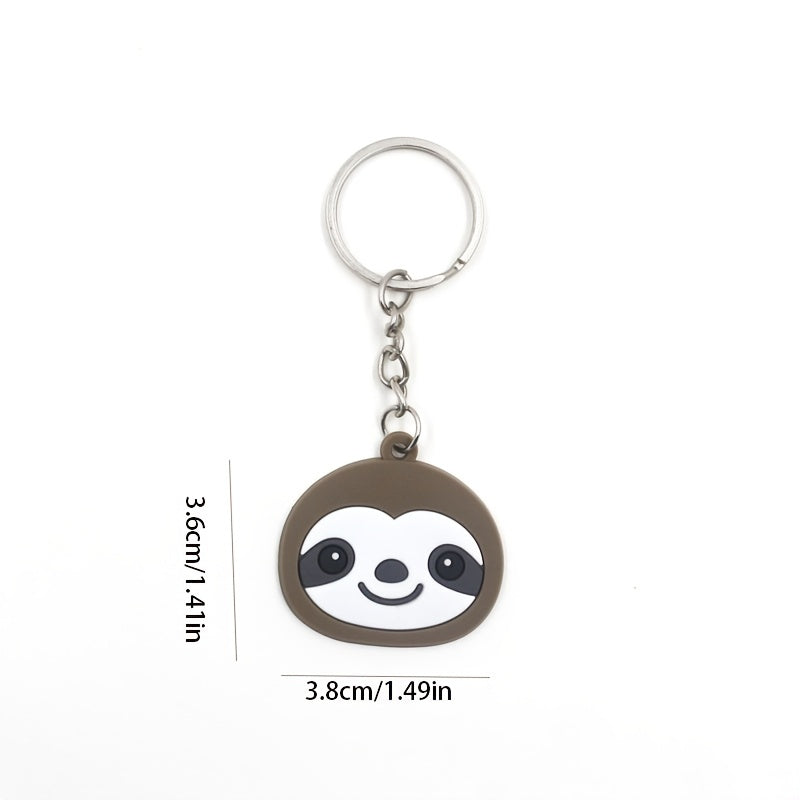 4 Piece PVC Sloth Keychain Set