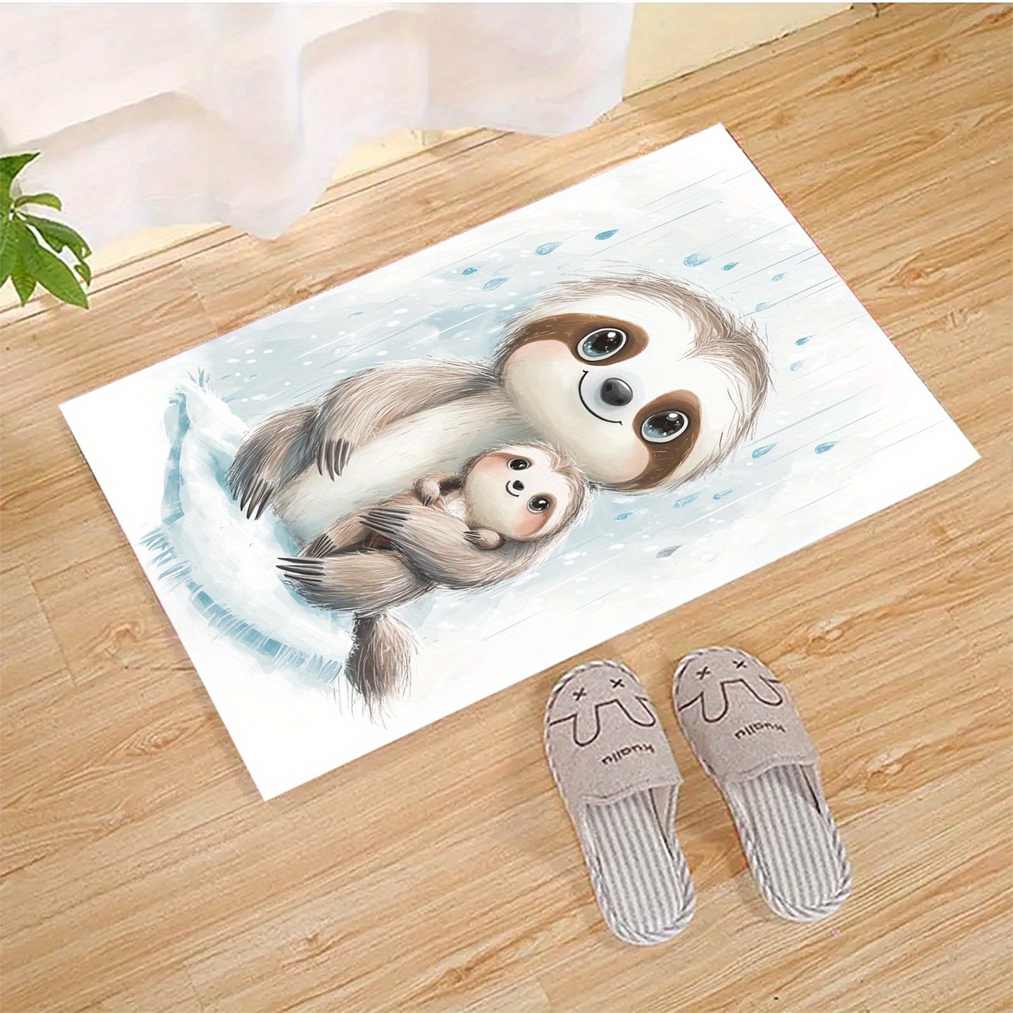 Sloth And Baby Sloth Rug