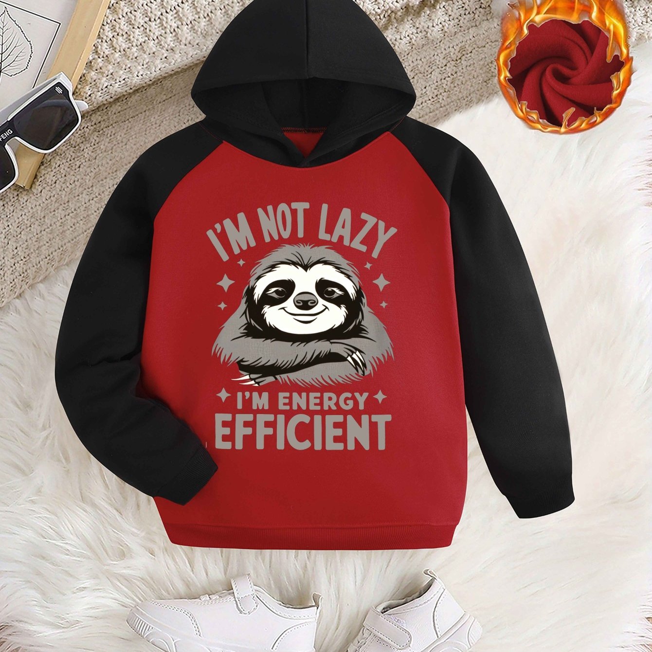 I'm Not Lazy, I'm Energy Efficient Sloth Graphic Hoodie